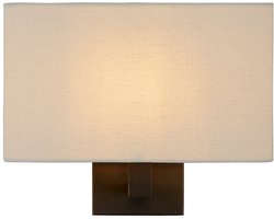 Atmooz - Wandlamp Binnen Bogota - Industrieel - Woonkamer / Slaapkamer - Zwart en witte kap - Hoogte 24cm - Metaal