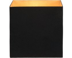 Atmooz - Wandlamp Binnen Gerona - Industrieel - Woonkamer / Slaapkamer - Zwarte Buitenkant - Gouden Binnenkant - Hoogte 14cm - Metaal