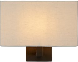 Atmooz - Wandlamp Bogota - Industrieel - Woonkamer / Slaapkamer - Zwart en witte kap - Hoogte 24cm - Metaal