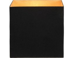 Atmooz - Wandlamp Gerona - Industrieel - Woonkamer / Slaapkamer - Zwarte Buitenkant - Gouden Binnenkant - Hoogte 14cm - Metaal