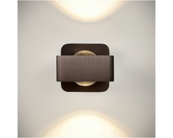 Atmooz - Wandlamp Myrom - Brushed Bronze - Up & Down Light - Geïntegreerde LED - 3000K Warm Licht - Moderne Verlichting