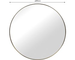 Atmooz - Wandspiegel Merope - Goud Brons - Rond - Badkamer / Woonkamer - Hangend - Goud Brons - Diameter 80cm - Metaal