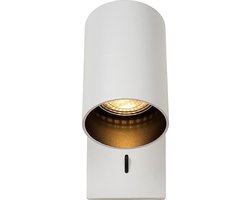 Atmooz - Wandspot Nuo - wit - Opbouwspot - Wandlamp met 1 lichtbron - Industrieel - Woonkamer / Slaapkamer - Hoogte 12cm - Metaal