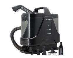 Atmosed 9-in-1 Tapijtreiniger - Vlekkenreiniger - Stoomfunctie en zelfreinigend - 4 standen- Reiniger voor bank, vloer, stoel, auto en tapijt - Zetelreiniger - 9 borstels & opzetstukken