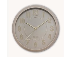 Atmosphera Alizee Klok - Glas/PP - Ø30cm - Taupe