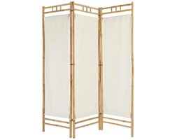 Atmosphera Bamboe Paravent/Kamerscherm - 140xH170cm - Wit