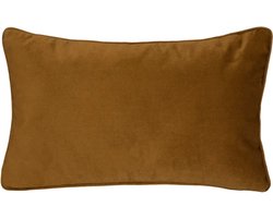 Atmosphera Bank/sierkussens huiskamer Sophia - 30 x 50 cm - Goud/bruin - polyester - met rits