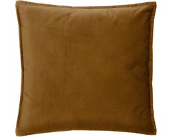 Atmosphera Bank/sierkussens huiskamer Sophia - 45 x 45 cm - goud/bruin - polyester - met rits