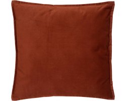 Atmosphera Bank/sierkussens huiskamer Sophia - 45 x 45 cm - Terracotta - polyester - met rits