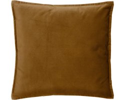 Atmosphera Bank/sierkussens huiskamer Sophia - 52 x 52 cm - Goud/bruin - polyester - met rits