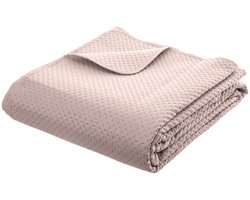 Atmosphera Bedsprei Dolce Vita - roze - 240 x 260 cm - polyester - luxe motief - plaid - met 2 kussenslopen