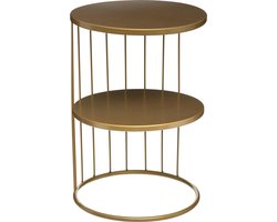 Atmosphera Bijzettafel Kobu - goud - metaal - rond - D36 x H52 cm - salontafel/koffietafel