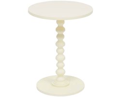 Atmosphera Bijzettafel/salontafel Alexa - ivoor - MDF hout - rond - Planten verhoger - D38 x H50 cm