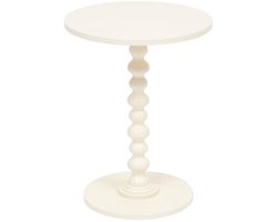 Atmosphera Bijzettafel/salontafel Alexa - wit - MDF hout - rond - Planten verhoger - D38 x H50 cm