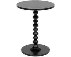 Atmosphera Bijzettafel/salontafel Alexa - zwart - MDF hout - rond - Planten verhoger - D38 x H50 cm