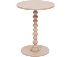 Atmosphera Bijzettafel/salontafel Alix - beige - MDF hout - rond - Planten verhoger - D38 x H50 cm