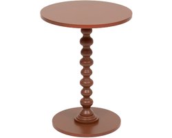 Atmosphera Bijzettafel/salontafel Alix - Terra bruin - MDF hout - rond - Planten verhoger - D38 x H50 cm
