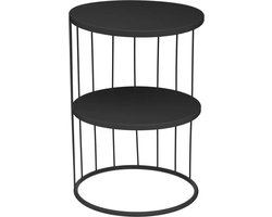 Atmosphera Bijzettafel/Salontafel Kobu - zwart - metaal - rond - salontafels industrieel