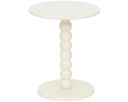Atmosphera Bijzettafeltje Bologna - wit - D38x H46 cm - plantenpot verhoger/koffie salon tafel - MDF