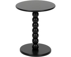 Atmosphera Bijzettafeltje Bologna - zwart - D38x H46 cm - plantenpot verhoger/koffie salon tafel - MDF