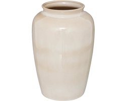 Atmosphera Bloemenvaas Dune - beige - keramiek - 20 x 29 cm - vazen - Mediterane sfeer