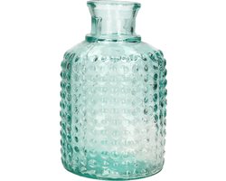 Atmosphera bloemenvaas Luneville - Apotheker Fles model - transparant - gerecycled 3D glas - 20 x 12 cm