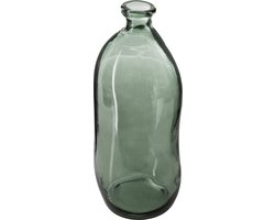 Atmosphera bloemenvaas Pisa - Organische fles vorm - groen transparant - glas - 36 x 15 cm