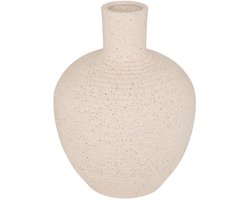 Atmosphera Bloemenvaas Ted - wit - keramiek - D26 x H33 cm - flesvaas - bolvaas