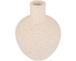 Atmosphera Bloemenvaas Ted - wit - keramiek - D33 x H43 cm - flesvaas - bolvaas