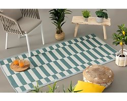 Atmosphera Buitentapijt 90x180cm - Campingkleed - Damier Eendblauw