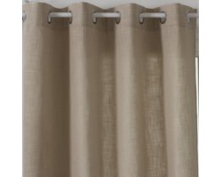 Atmosphera Clem Gordijn 140x260cm - Gordijnen kant en klaar met haakjes ringen - Linnen