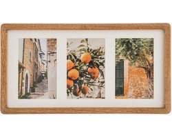 Atmosphera Collage fotolijst voor 3x foto - voor 10 x 15 cm fotos - Mango hout - beige - 40 x 21 cm