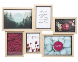Atmosphera Collage fotolijst voor 6x foto - voor 10 x 15 cm fotos - kunststof - beige - 47 x 34 cm