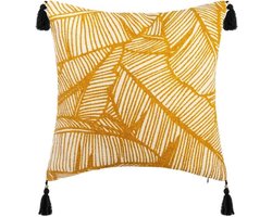 Atmosphera Créateur d'intérieur® - Sierkussen (hoes) Geel/goud/Franjes tropik 40x40