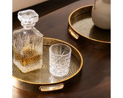 Atmosphera Dienbladen/Plateau's - Set van 2 stuks - Ø32/36cm - Goud