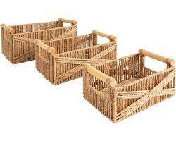 Atmosphera Eugène opbergmanden - Set van 3 stuks - 26/31/36cm - Beige