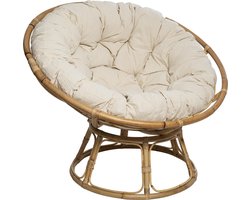 Atmosphera Fauteuil Papasan Rotan LARGE - L. 112 x B 106 x H. 81 cm - Grote stoel - Zetel - Stoel