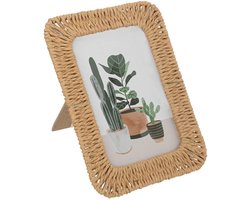 Atmosphera Fotolijstje - voor 10 x 15 cm foto - naturel - papier/staal - ornament frame 15 x 20 cm - staand/hangend