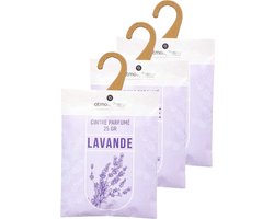 Atmosphera Geurzakjes Lavendel - 3x - met ophanghaak - geurkaartjes/luchtverfrisser