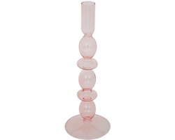 Atmosphera Glazen kandelaar Ø9xH26cm - Lichtroze