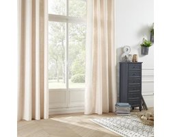 Atmosphera - gordijn - Leon - met ringen - linnen - 140x260 cm