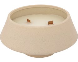 Atmosphera Inuit Geurkaars in keramische pot - Soft Linen - 580g - Brandtijd 30u - Beige