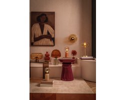 Atmosphera Jaya IJzeren bijzettafel Ø38xH43cm - Granaatrood