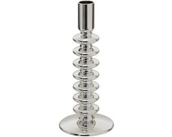 Atmosphera kaarsen kandelaar - decoratief glas - dinerkaarsen - zilver - D9 x H22 cm