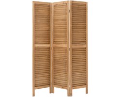 Atmosphera Kamerscherm 3 vlakken - bruin - pauwlina hout - 120 x 170 cm - Afscherming wand