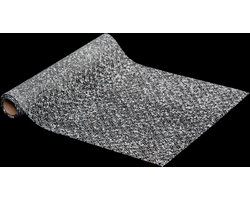 Atmosphera kerst tafelloper - zilver pailletten stof - 28 x 300 cm