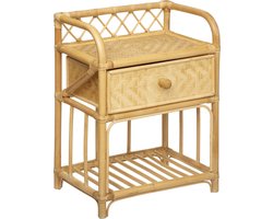Atmosphera Kids Aoni Nachtkastje met lade Rotan en bamboe - Tafeltje - Kinderkamer - Nachttafel - Kindernachtkastje