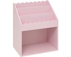 Atmosphera Kids Boekenkast verticale vakken met opbergvak - 48x32xH60cm - Lichtroze
