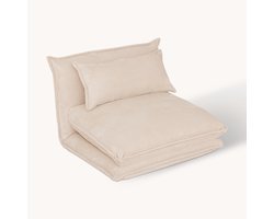 Atmosphera Kids Elois Opvouwbare Haardstoel/Vloermatras - 85x74x59cm - Beige