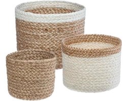 Atmosphera Kids Jute opbergmanden - Set van 3 Bloempot - Opberger Decoratie